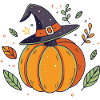 Pumpkin Halloween Wizard Hat