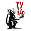 Kater paints TV is bad