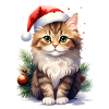 Katze als Nikolaus zu Weihnachten