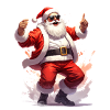 Weihnachtsmann tanzt zur Rock-Musik