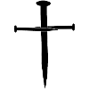 Three Nails Cross Icon Print Design