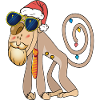 Christmas monkey with sunglasses