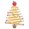 Buntstift Baum mit Lichterkette
