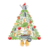 Garden Tool Triangle Design Christmas Tree