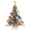 Pinselwald Weihnachtsbaum aus Farben