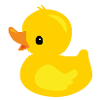 Cute duckling as rubber duck