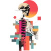 Skeleton artist creative halloween graphic