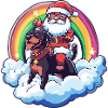 Doberman Dog Santa Claus Christmas
