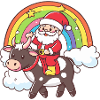 Cow Santa Claus Christmas