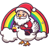 Chicken Santa Claus Christmas