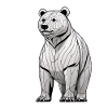 Geometric Bear Line Art