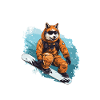 Akita Dog Snowboard