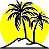Palm Tree Symbol Beach Island