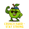 Crunch Hard Stay Strong - Apple Cartoon