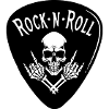 Rock N Roll Skull on Black