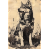 Illustration eines Wolfes