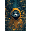 Illustration of a humanoid panda