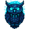 Glowing Rune Owl Night