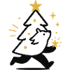 Weihnachtswolf und Sternenbaum