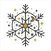 Cosmic Snowflake Starry Moon