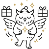 Magical Owl Joy with Stars
