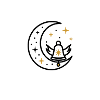 Gold Star Circle on Black