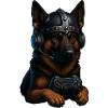 Gaming Hund mit Wikingerhelm