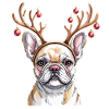 French Bulldog Reindeer Antlers