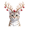 Julekat med gevir og kugler
