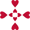 Glittering Cross Hearts