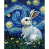 Lapin style Van Gogh Nuit étoilée