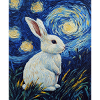 Lapin style Van Gogh Nuit étoilée
