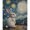Lapin style Van Gogh Nuit étoilée