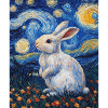 Lapin style Van Gogh Nuit étoilée