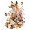 Fox, Animal, Flowers, Butterflies, Animal Lover