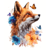 Fox, Animal, Flowers, Butterflies, Animal Lover