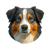 Cute Australian Shepherd – Polygon Dog Design