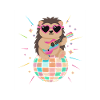 Hedgehog Disco Ball 80s Retro Funny
