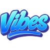Vibes lettering blue
