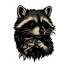 Raccoon | Raccoon with fish