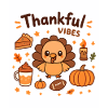 Thankful Turkey Vibes Illustration