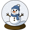 Snowman in a snow globe