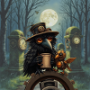 Nacht-Steampunk-Rabe