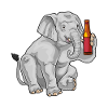 Elephant bouteille de bière