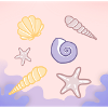 Pastel Sea Shells Starfish