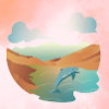 Dolphin in seascape