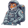 Cosmic tiger in spacesuit