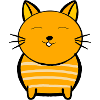 Cheerful orange cat with stripes