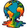 Rainbow Earth Melting Globe