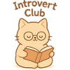 Introvert Club Cat Reading